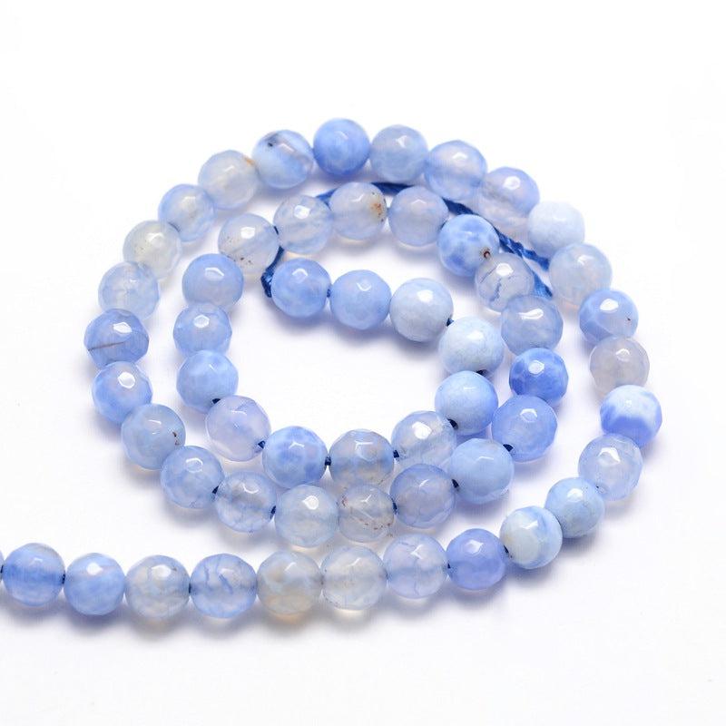 Edelsteen agaat facet blauw 6mm - 10 stuks-Kralen-Kraaltjes van Renate