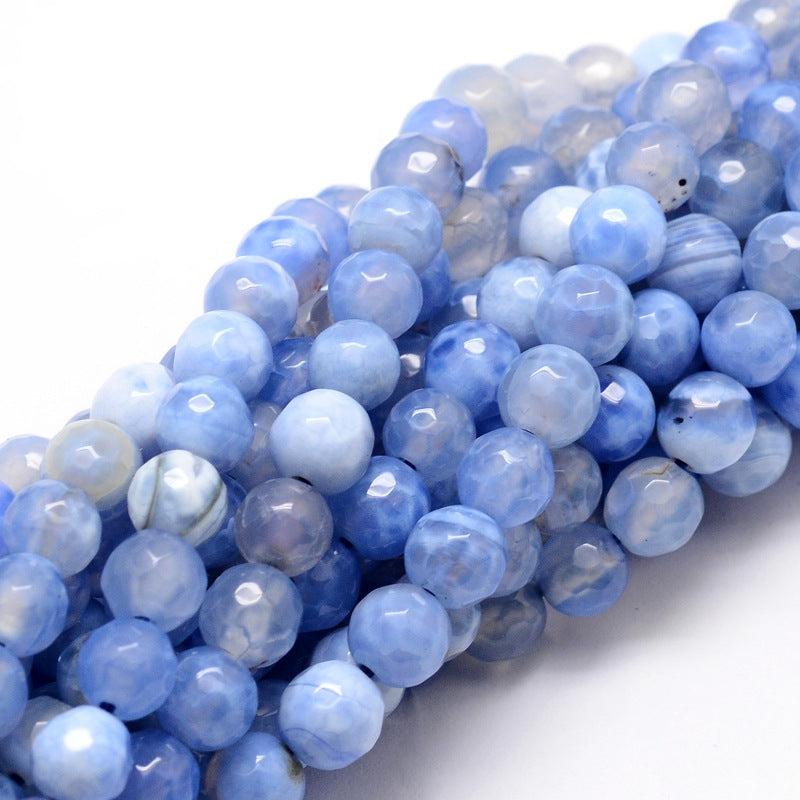 Edelsteen agaat facet blauw 6mm - 10 stuks-Kralen-Kraaltjes van Renate
