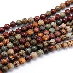 Edelsteen agaat mix picasso rond 4mm - 10 stuks-Kralen-Kraaltjes van Renate