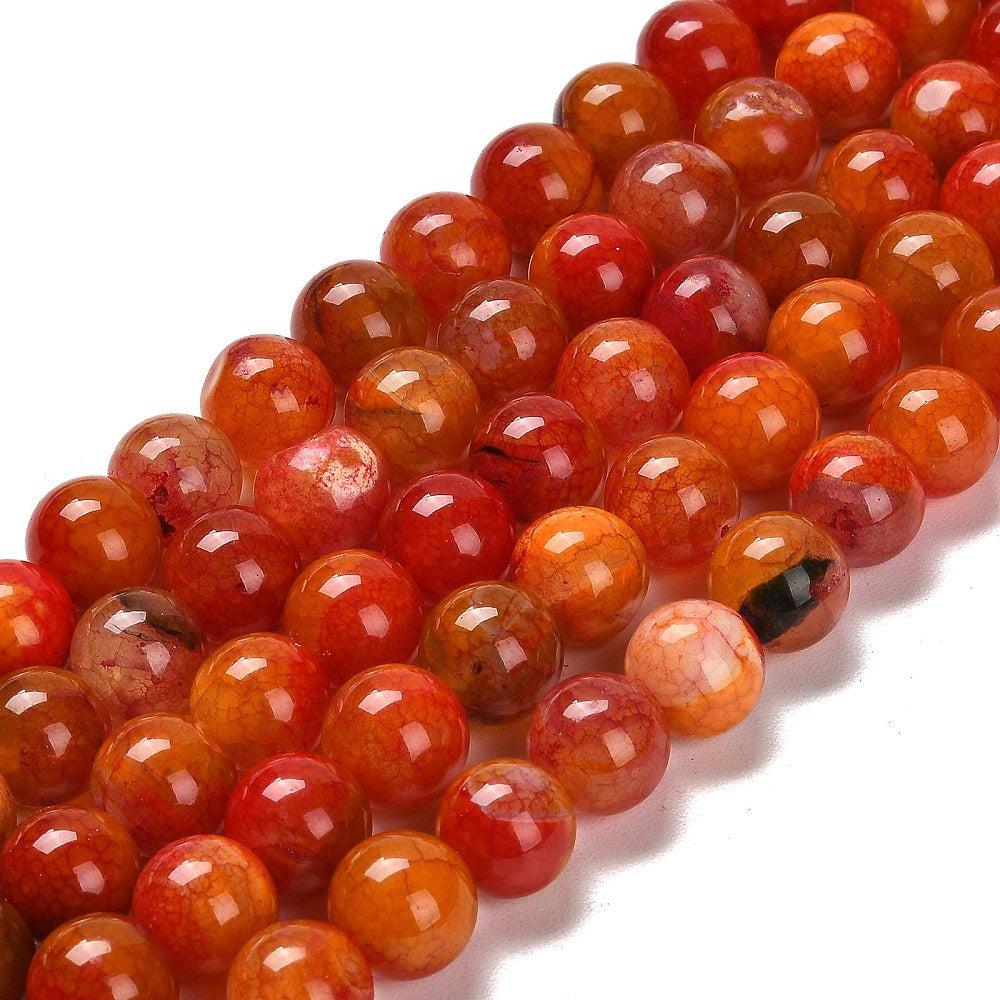 Edelsteen agaat oranje/rood 10mm- per stuk-Kralen-Kraaltjes van Renate