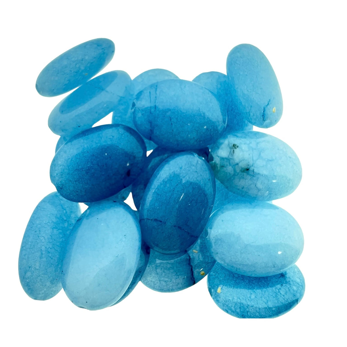 Edelsteen agaat ovaal blauw 18mm- per stuk-Kralen-Kraaltjes van Renate