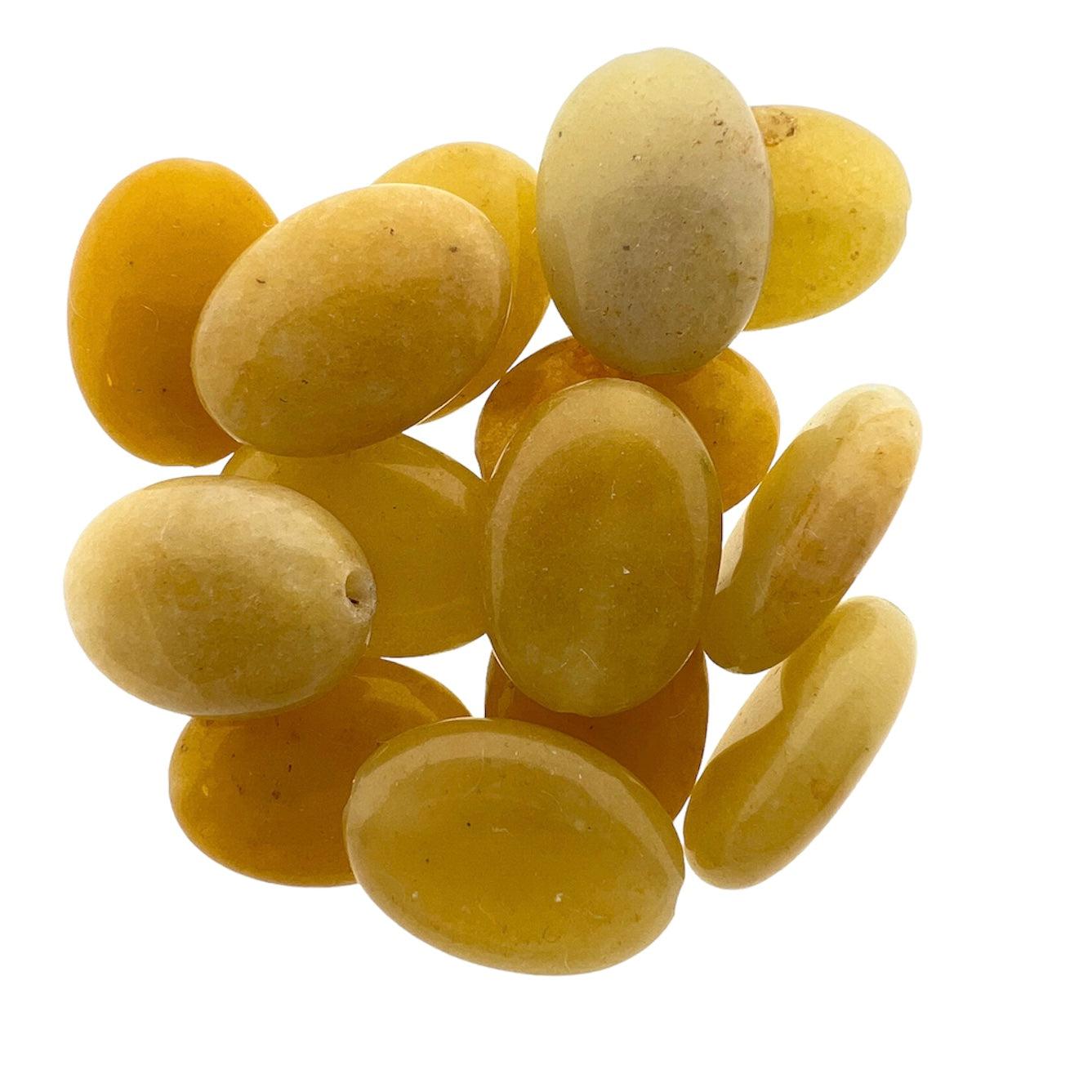 Edelsteen agaat ovaal geel 18mm- per stuk-Kralen-Kraaltjes van Renate