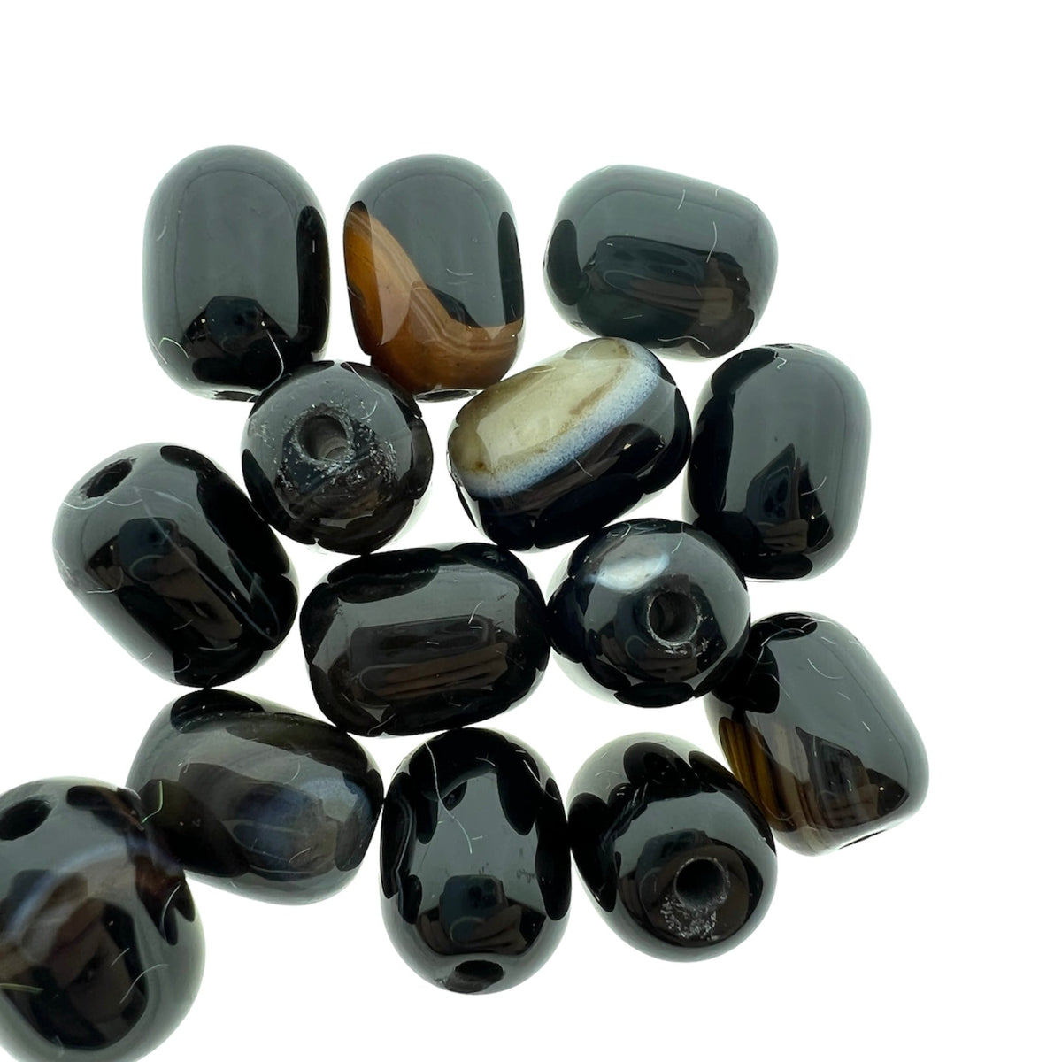 Edelsteen agaat print zwart 13mm- per stuk-Kralen-Kraaltjes van Renate