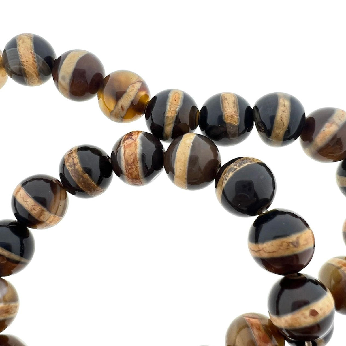 Edelsteen agaat saddle bruin strepen 8mm-Kralen-Kraaltjes van Renate