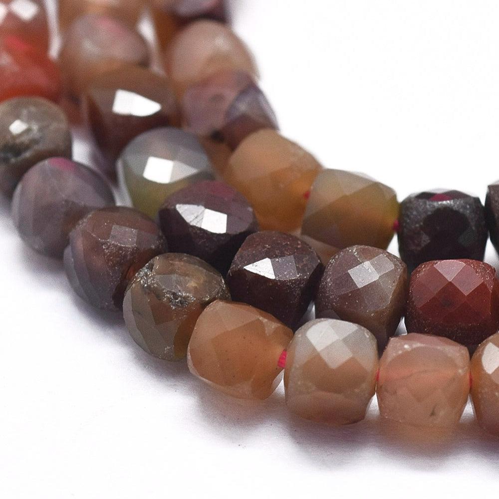 Edelsteen agaat vierkant mix faceted 4mm-Kralen-Kraaltjes van Renate