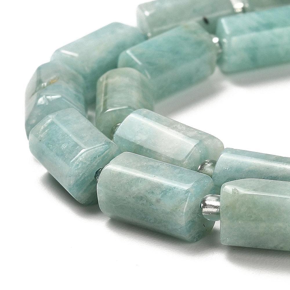 Edelsteen amazonite tube facet Turquoise 10x6mm - per stuk-Kralen-Kraaltjes van Renate