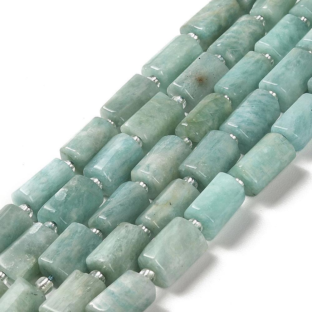 Edelsteen amazonite tube facet Turquoise 10x6mm - per stuk-Kralen-Kraaltjes van Renate