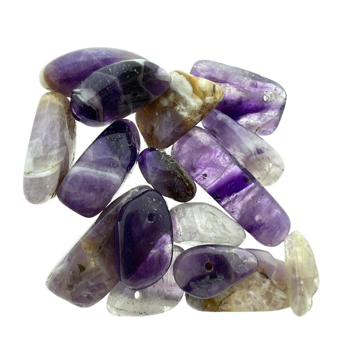 Edelsteen amethist paars ±13mm- per stuk-Kralen-Kraaltjes van Renate