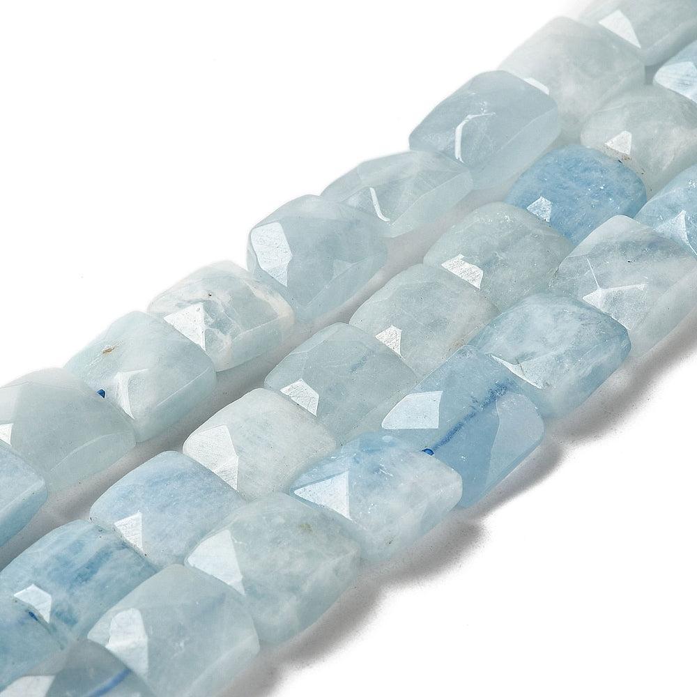 Edelsteen aquamarine 10mm faceted - per stuk-Kralen-Kraaltjes van Renate