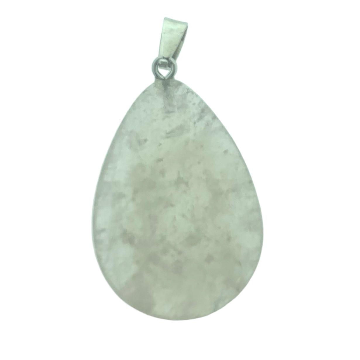 Edelsteen bedel rose quartz zilver ±35x25mm-Kralen-Kraaltjes van Renate