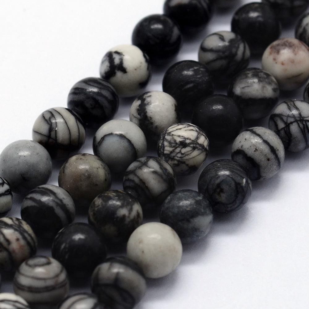 Edelsteen black natural 6mm - 15 stuks-Kralen-Kraaltjes van Renate