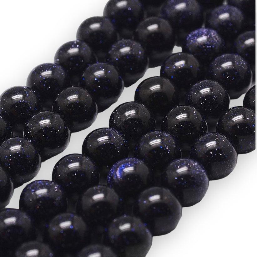 Edelsteen blue goldstone 6mm - 10 stuks-Kralen-Kraaltjes van Renate