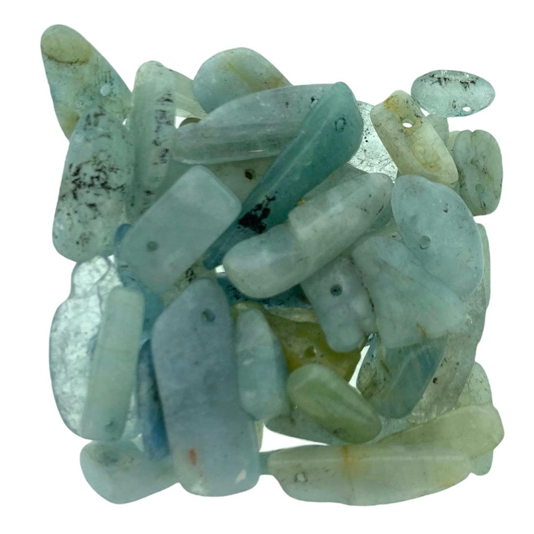 Edelsteen chip aquamarine 15x6mm-Kralen-Kraaltjes van Renate