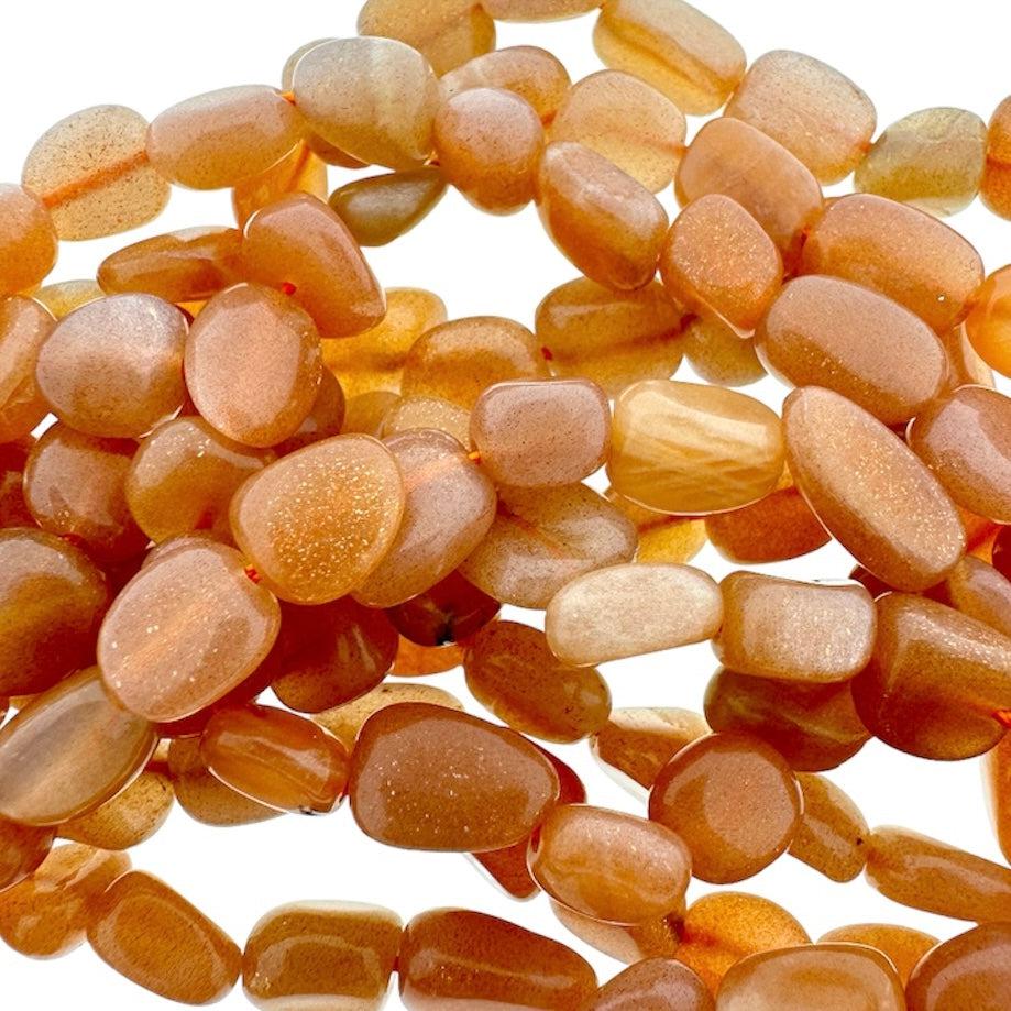 Edelsteen chip zonnesteen 8-10mm - per stuk-Kralen-Kraaltjes van Renate