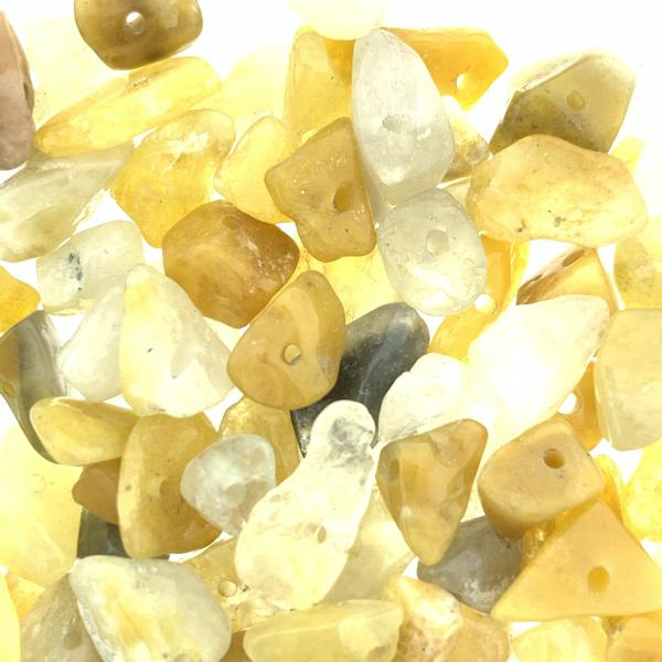 Edelsteen chips gele Jade 5x8mm - 20 gram-Kraaltjes van Renate