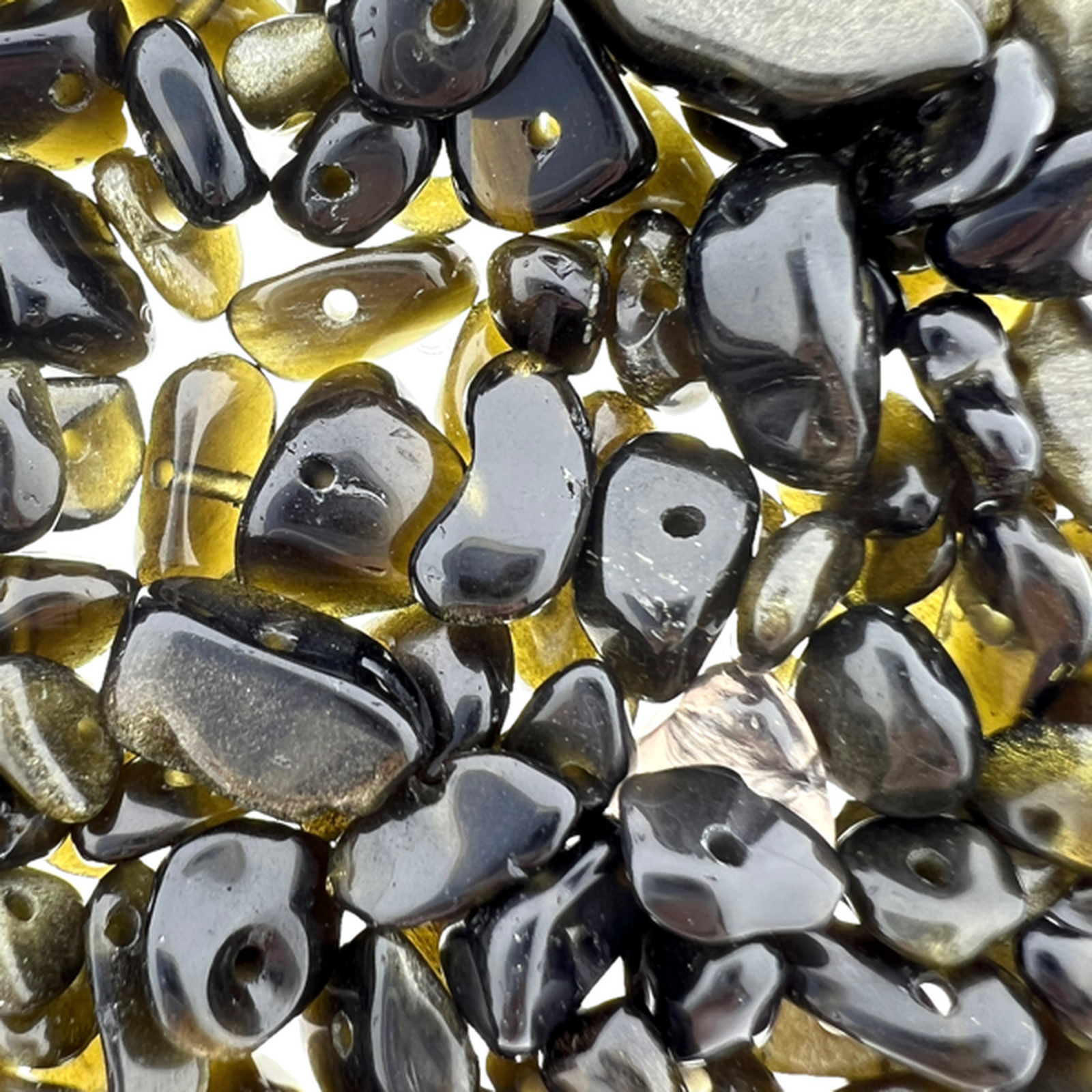 Edelsteen chips obsidian golden color 5-8mm - 20 gram-Kralen-Kraaltjes van Renate