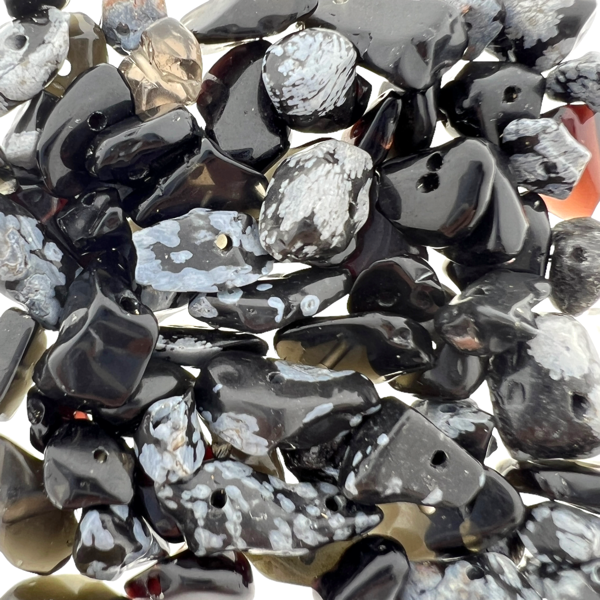Edelsteen chips obsidian snowflake 5-8mm - 20 gram-Kralen-Kraaltjes van Renate