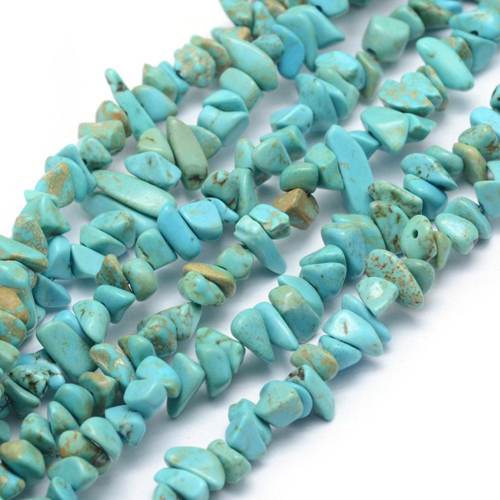 Edelsteen chips turquoise 4mm- per ±20cm-Kralen-Kraaltjes van Renate