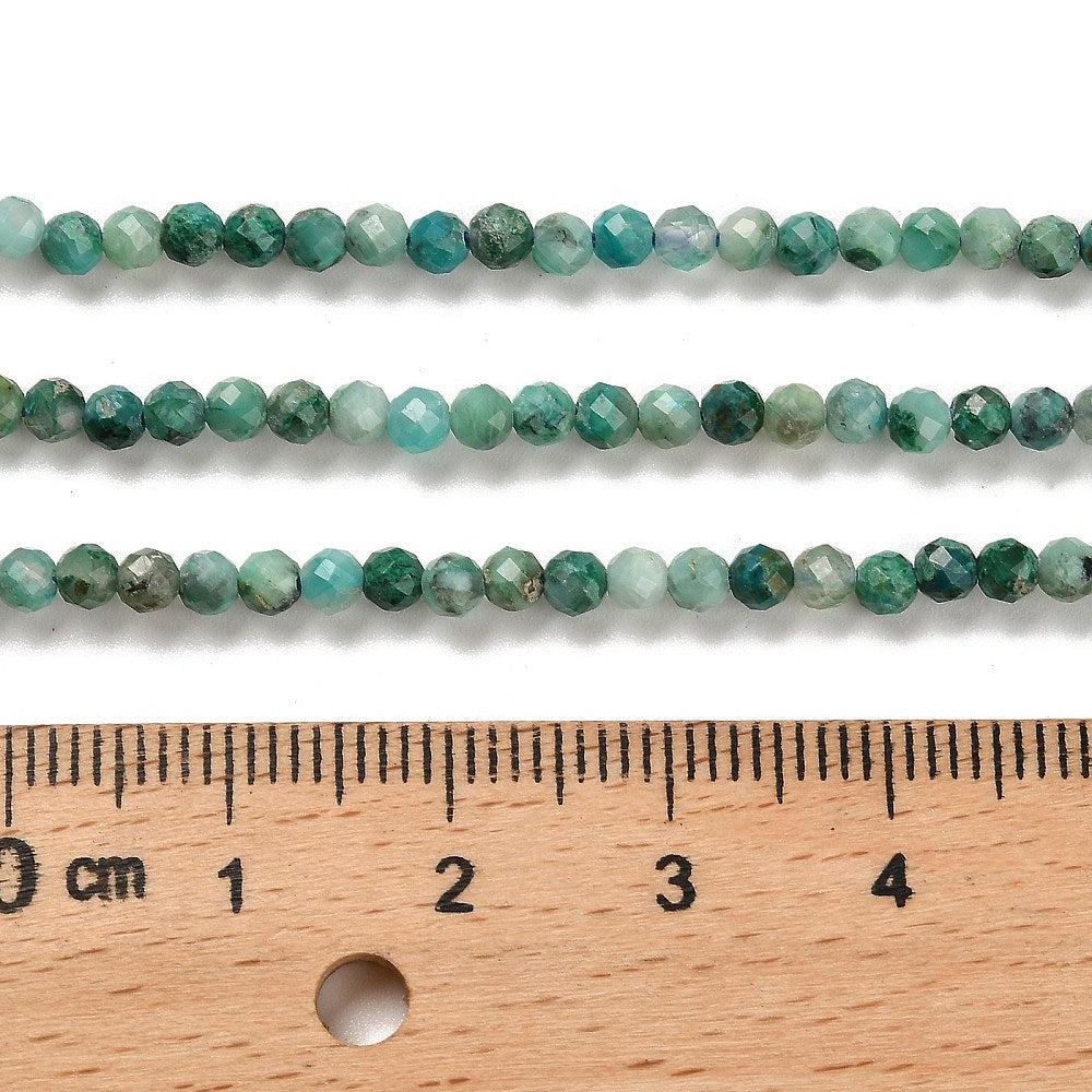 Edelsteen chrysocolla turuqoise faceted 3mm - per ±30 stuks-bedels-Kraaltjes van Renate