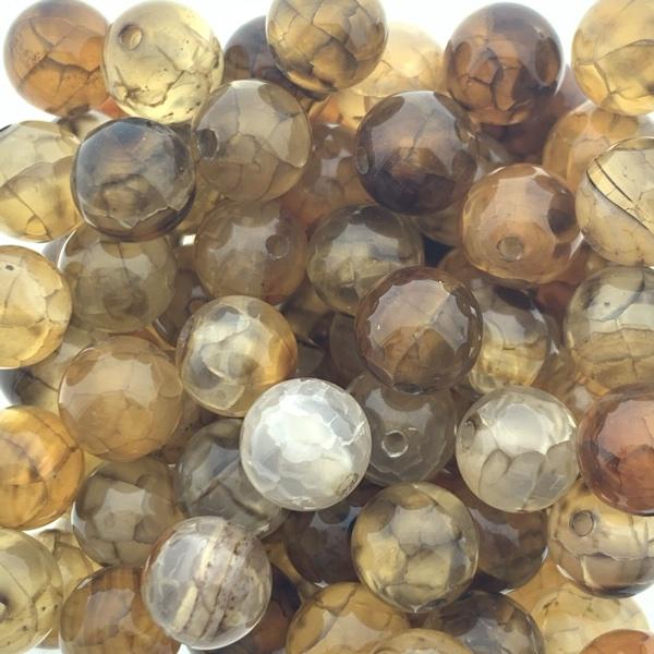 Edelsteen crackle agaat bruin 8mm-Kraaltjes van Renate