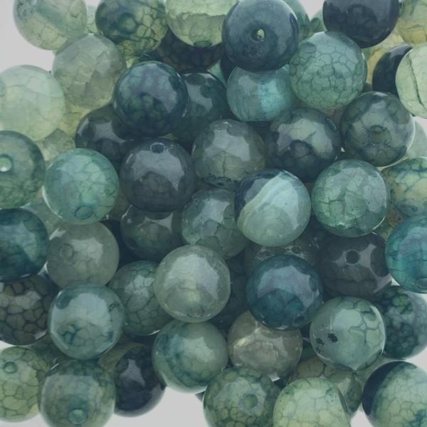 Edelsteen crackle agaat groen 8mm-Kraaltjes van Renate