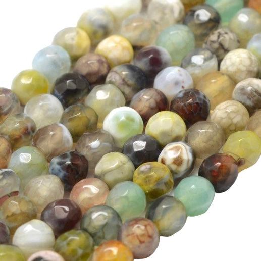 Edelsteen crackle agaat mixed colors rond 4mm - 10 stuks-Kralen-Kraaltjes van Renate