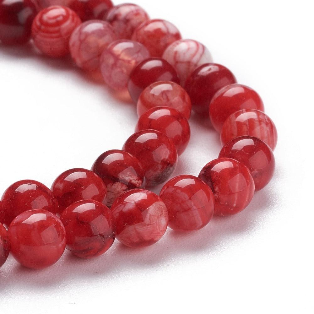 Edelsteen crackle agaat rood 6mm - 10 stuks-Kralen-Kraaltjes van Renate