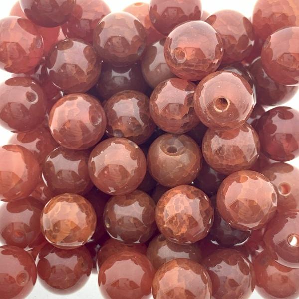 Edelsteen crackle agaat rood 8mm-Kraaltjes van Renate