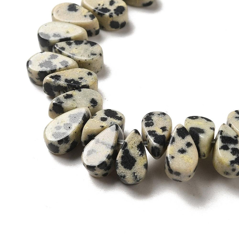 Edelsteen dalmatiër teardrop 10x5mm-bedels-Kraaltjes van Renate