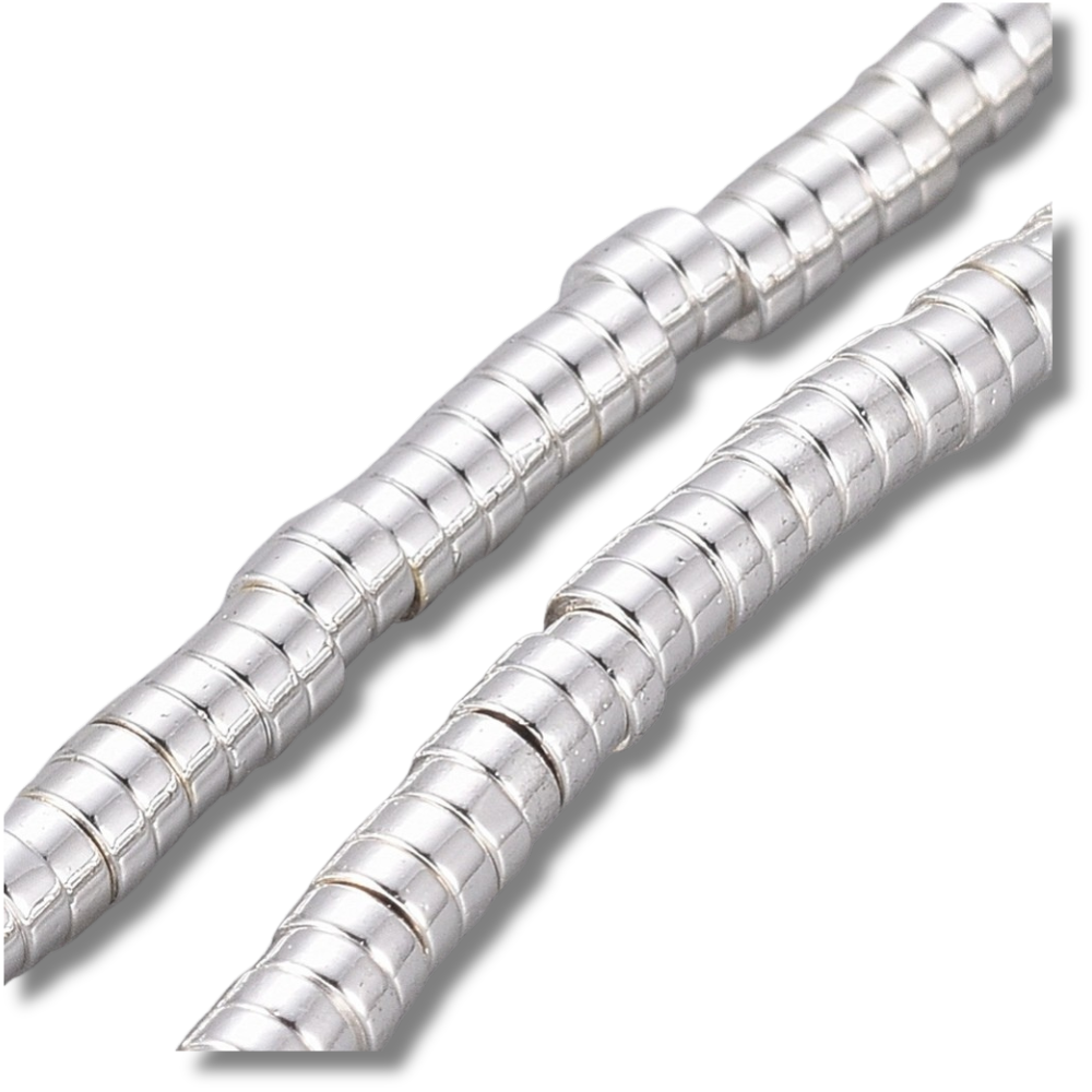 Edelsteen disc kraal Hematiet 2mm zilver - ±30 stuks-Kralen-Kraaltjes van Renate
