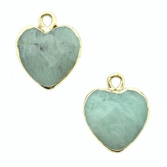 Edelsteen facet Hart Amazonite 17x14mm-Kraaltjes van Renate