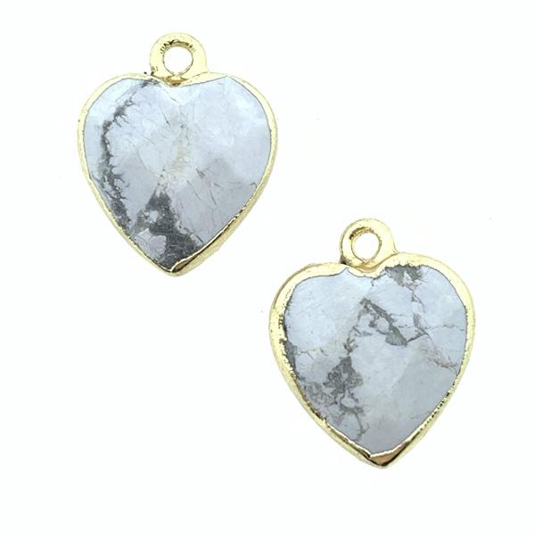 Edelsteen facet Hart Howlite 17x14mm-Kraaltjes van Renate