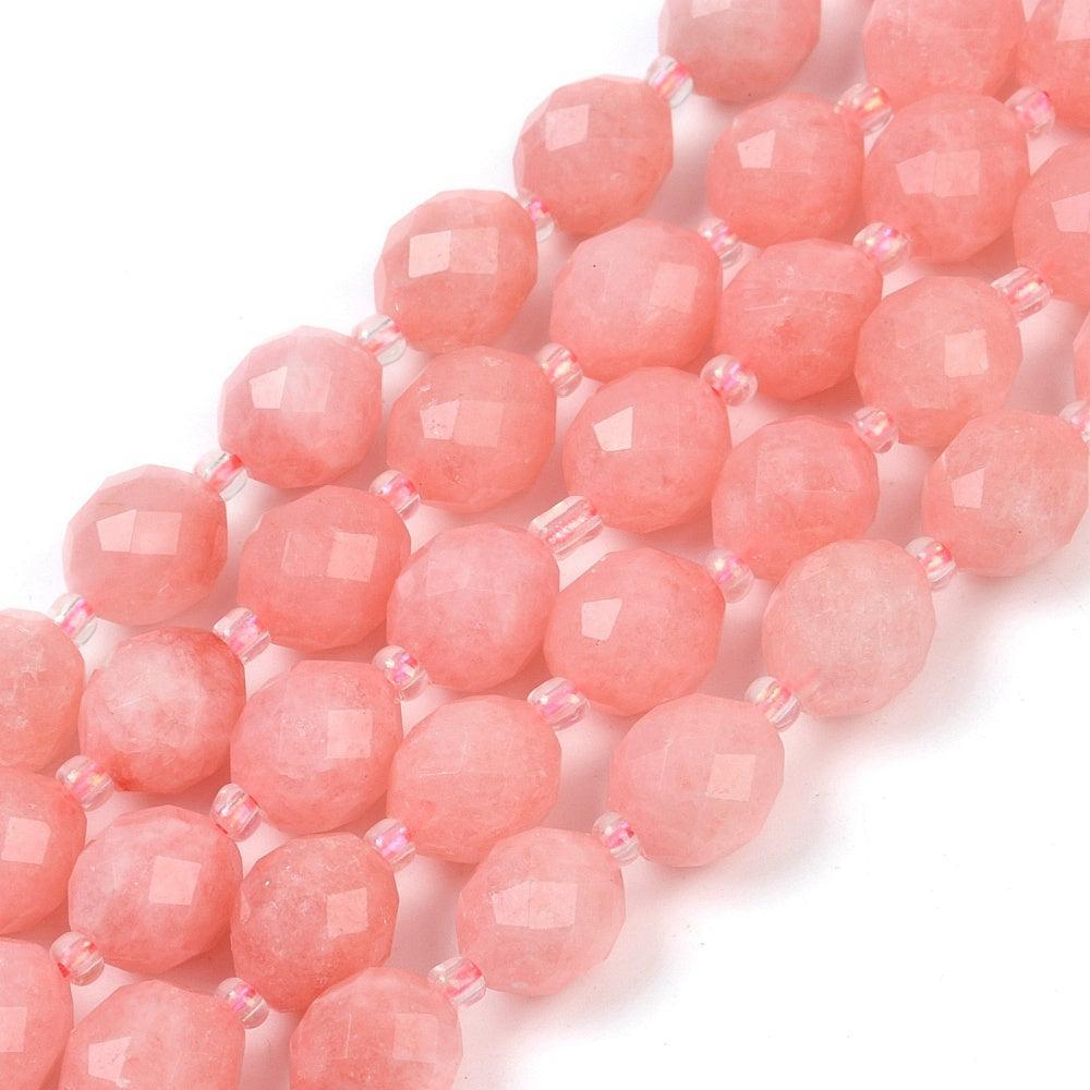 Edelsteen facet Malaysia jade 10mm koraal- per stuk-Kralen-Kraaltjes van Renate