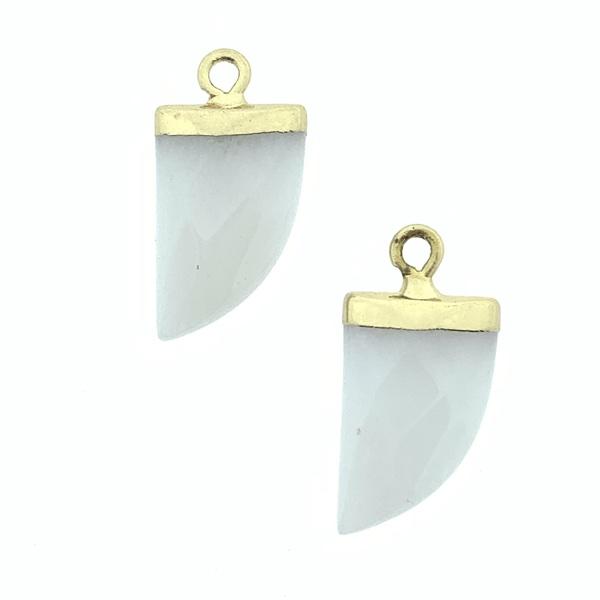 Edelsteen facet Tand Jade 21x11mm-Kraaltjes van Renate