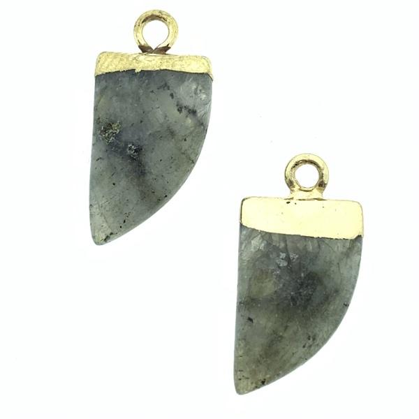 Edelsteen facet Tand Labradorite 21x11mm-Kraaltjes van Renate