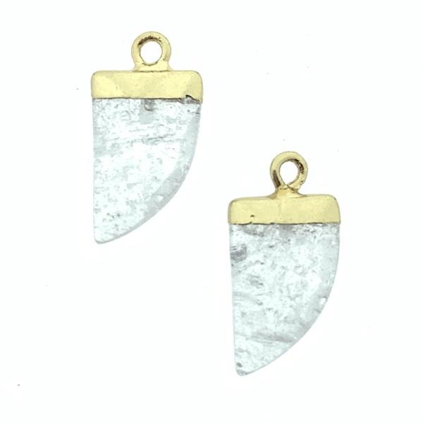 Edelsteen facet Tand Quartz Crystal 21x11mm-Kraaltjes van Renate