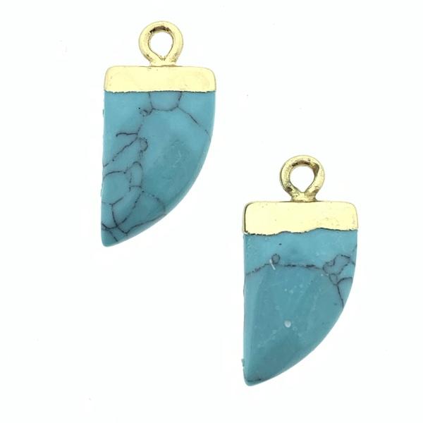 Edelsteen facet Tand Turquoise 21x11mm-Kraaltjes van Renate