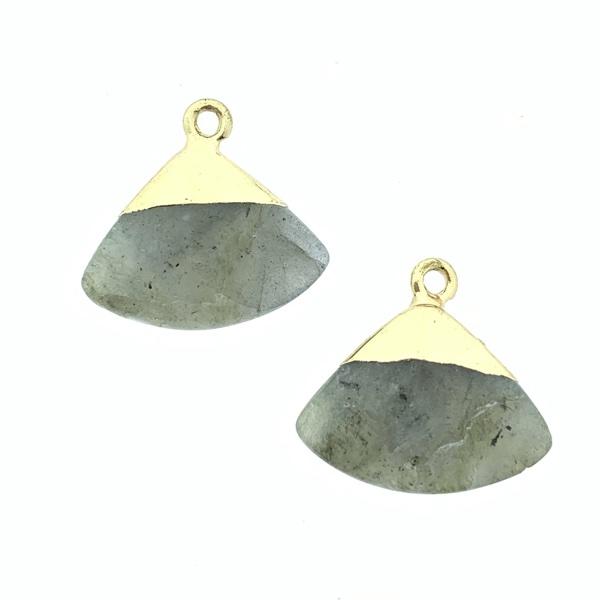 Edelsteen facet Triangle Labradorite 18x20mm-Kraaltjes van Renate