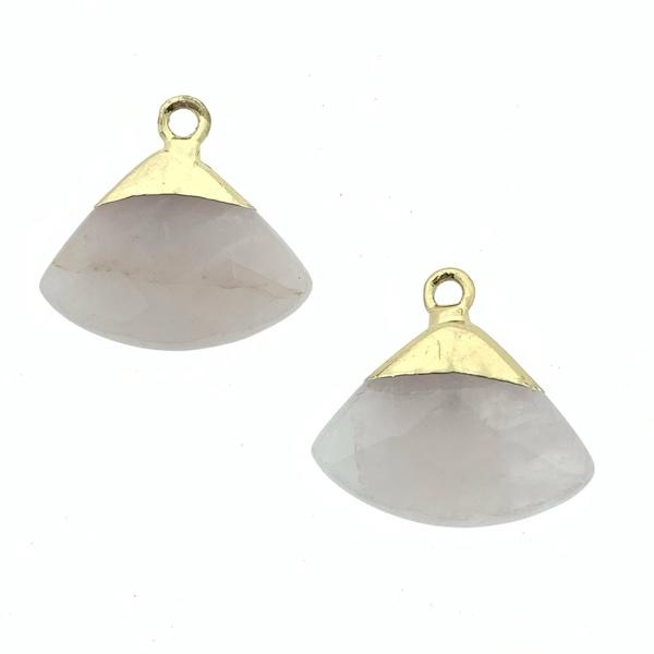 Edelsteen facet Triangle Rose Quartz 18x20mm-Kraaltjes van Renate