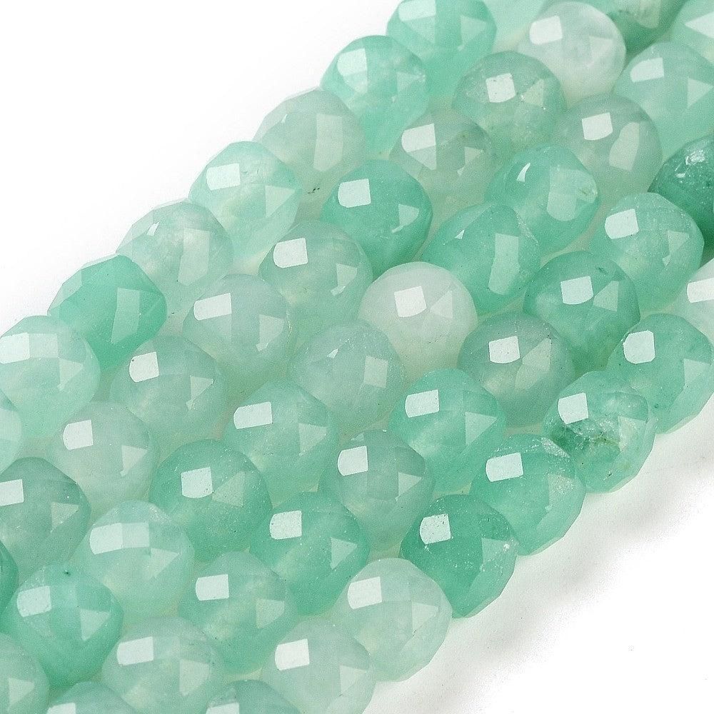 Edelsteen facet vierkant Jade 7mm Groen - per stuk-Kralen-Kraaltjes van Renate