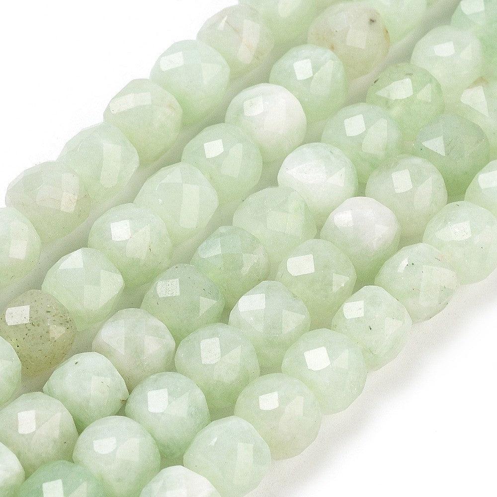Edelsteen facet vierkant Jade 7mm Licht groen - per stuk-Kralen-Kraaltjes van Renate