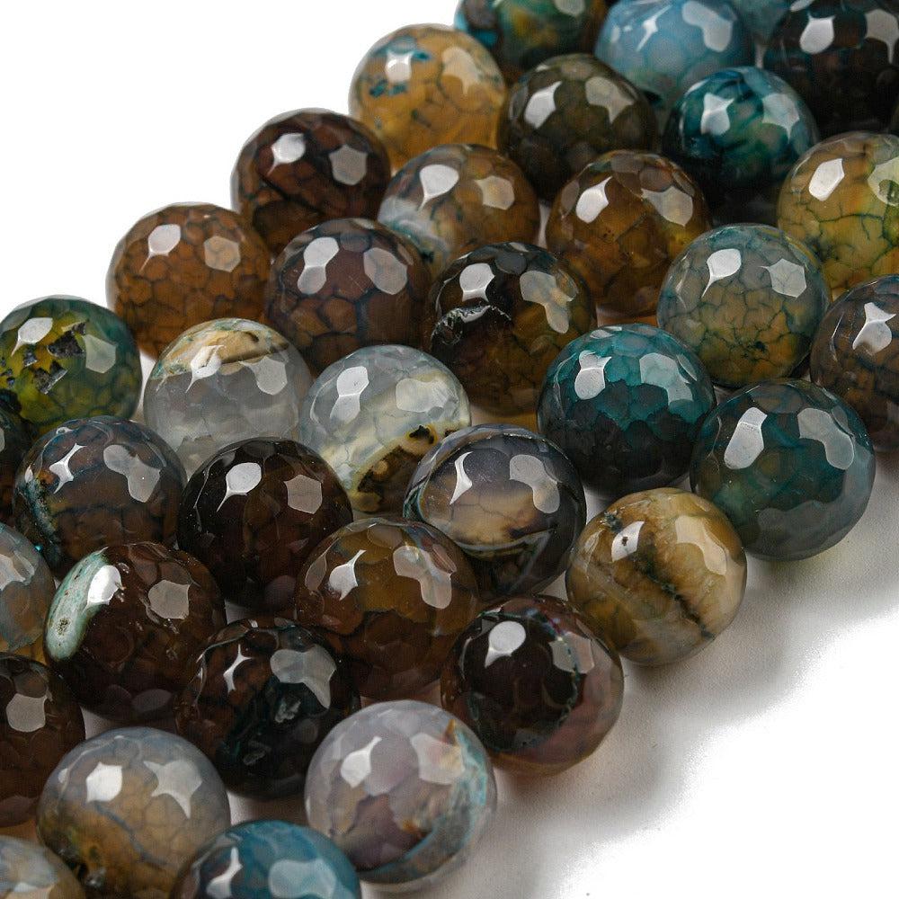 Edelsteen faceted agaat dark 12mm- per stuk-Kralen-Kraaltjes van Renate