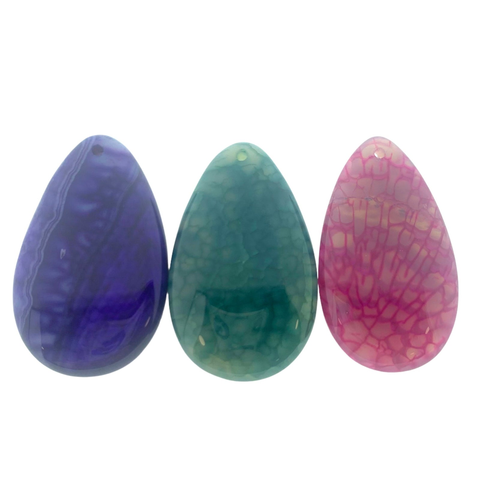 Edelsteen hanger agaat gekleurd ±55x30mm-Kralen-Kraaltjes van Renate