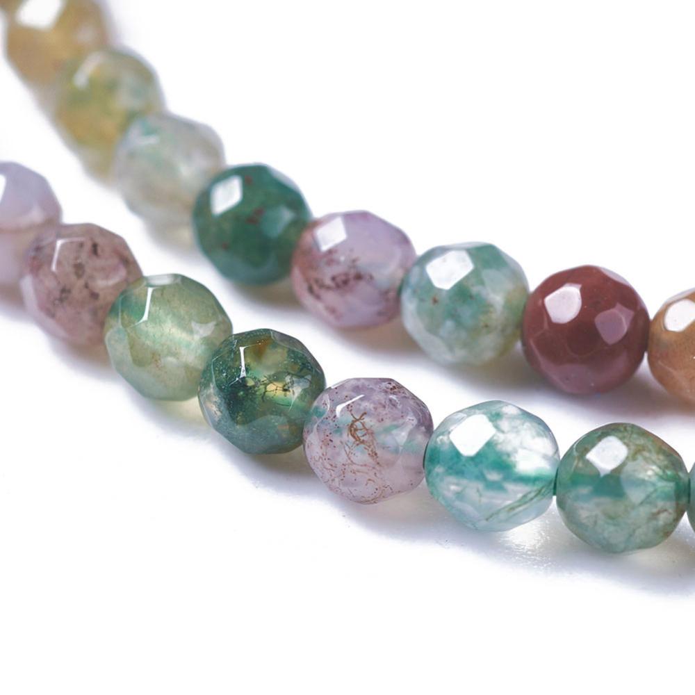 Edelsteen indian agaat faceted 3mm- per streng (± 116 stuks)-Bedels-Kraaltjes van Renate