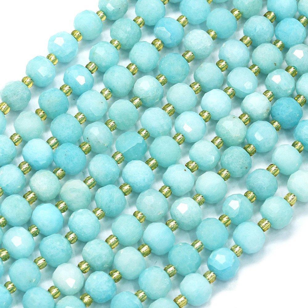 Edelsteen jade facet cyan 8mm - per stuk-Kralen-Kraaltjes van Renate