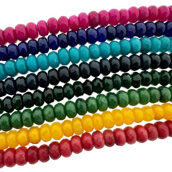 Edelsteen jade facet rondelle disc 8mm-bedels-Kraaltjes van Renate