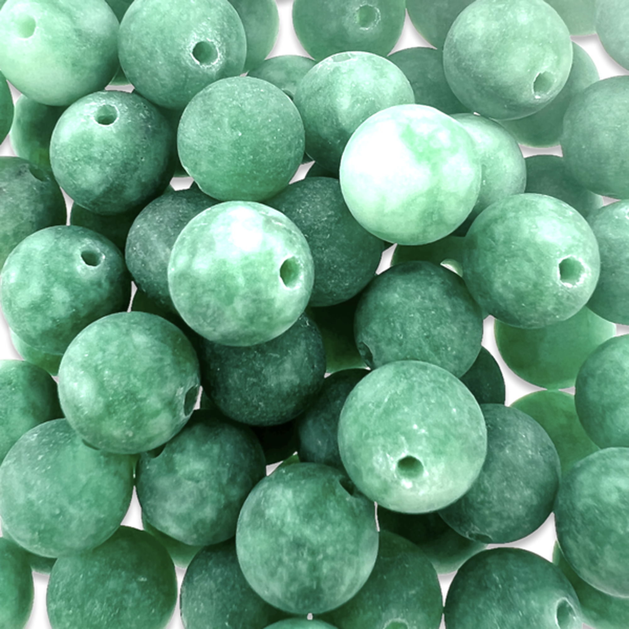 Groen Rode Edelsteen Edelsteen jade frosted green rond 8mm - Kraaltjes van Renate