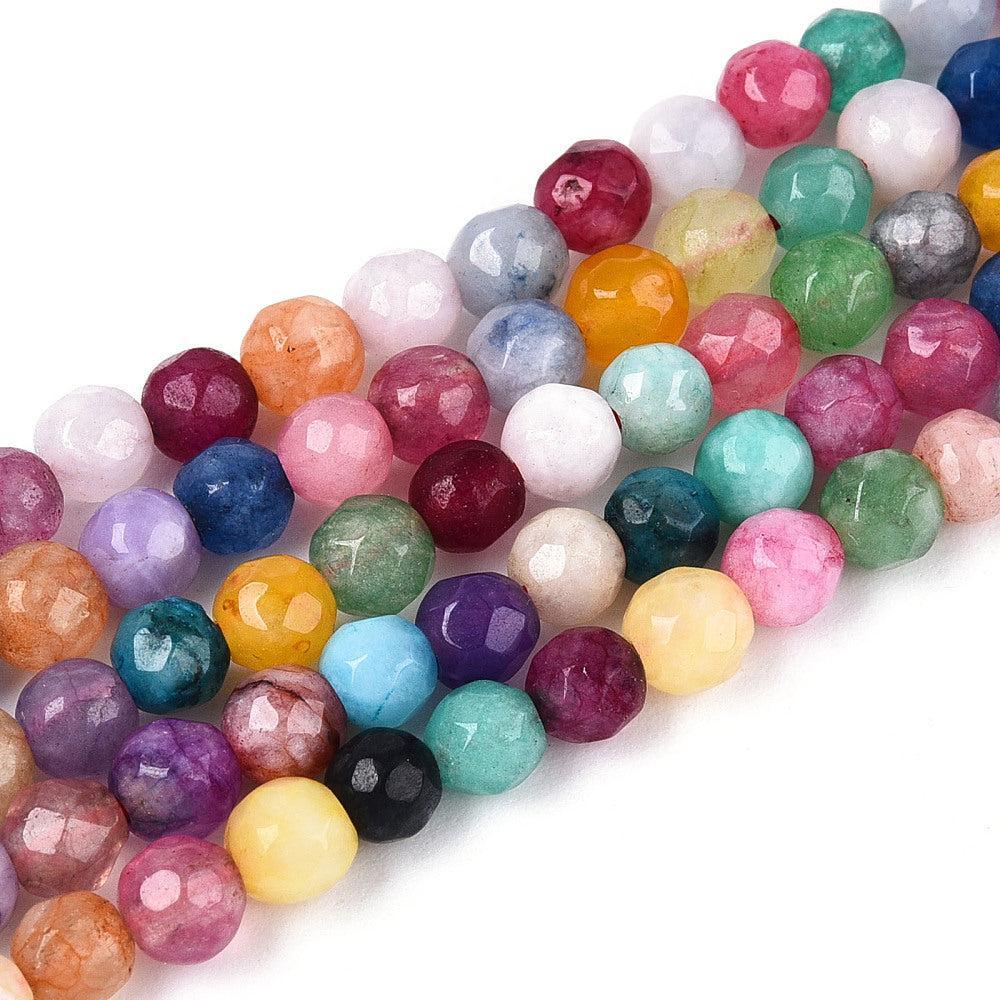 Edelsteen jade kralen faceted multicolor 4mm- ±9,5cm-Kralen-Kraaltjes van Renate