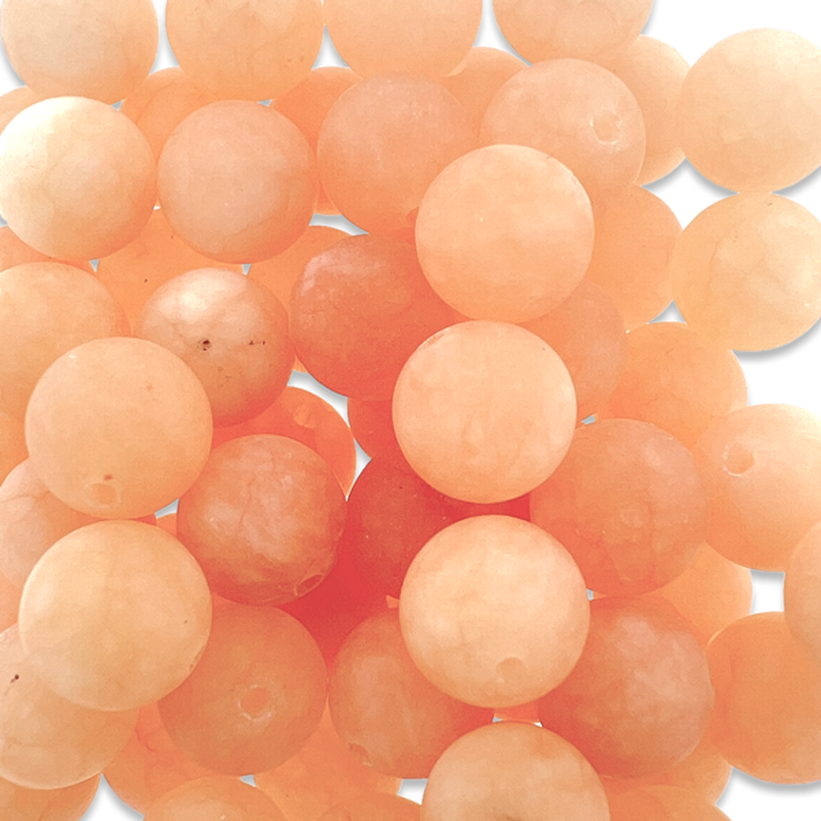Edelsteen jade light salmon rond 8mm-Kralen-Kraaltjes van Renate