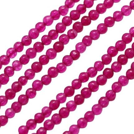 Edelsteen jade magenta 2,5mm- ±37 stuks-Kralen-Kraaltjes van Renate